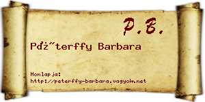Péterffy Barbara névjegykártya